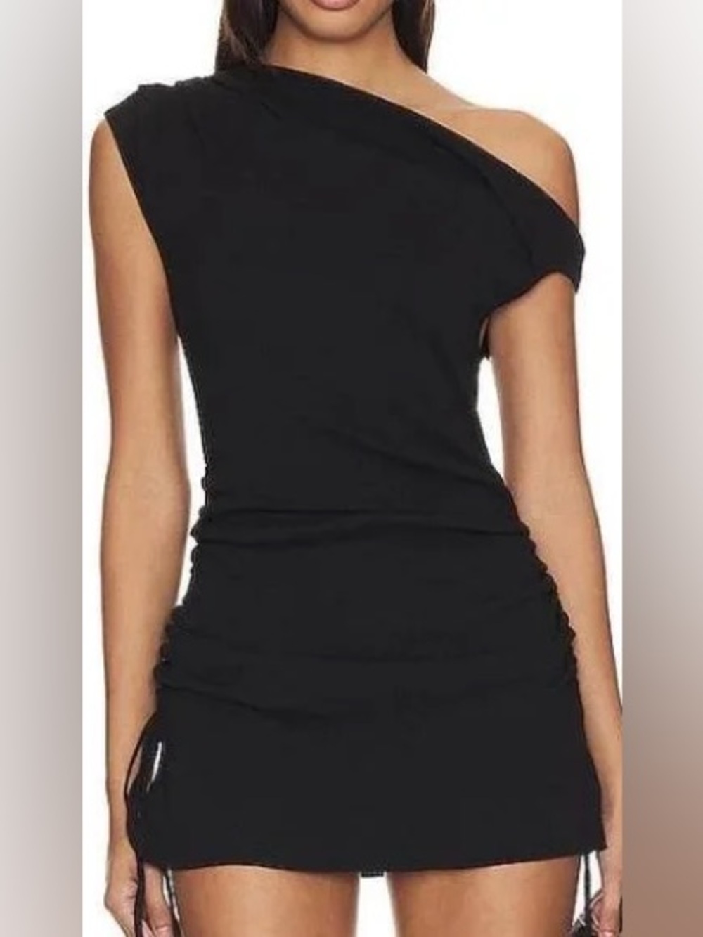 Lioness Sin Black Ruched Mini Dress